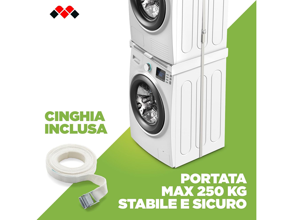 Kit di Sovrapposizione per Lavatrice e Asciugatrice+Ripiano Estraibile Base Torre Pro L60 | Meliconi - immagine 8